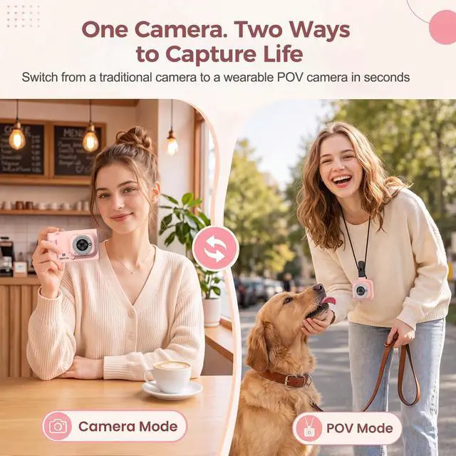 Alt view image 2 of 5 - Vlogging Camera with Detachable POV Module for Travel & Adventures