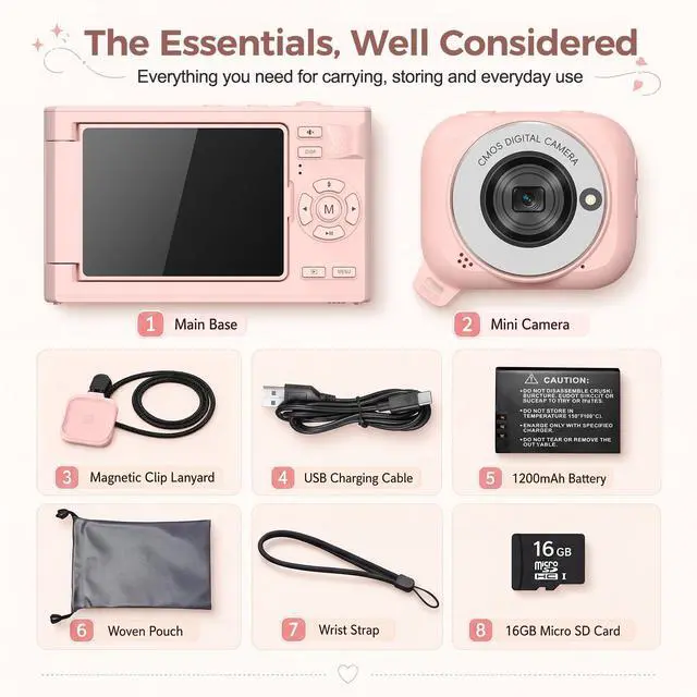 Alt view image 5 of 5 - Vlogging Camera with Detachable POV Module for Travel & Adventures