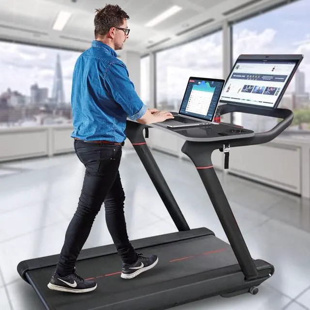 Alt view image 7 of 7 - Treadmill Desk Attachment,Peloton Tread Tray Ergonomic Platform, Laptop Holder with Tablet Holder,New Universal Cooling Holes Laptop Stand for Home/Office