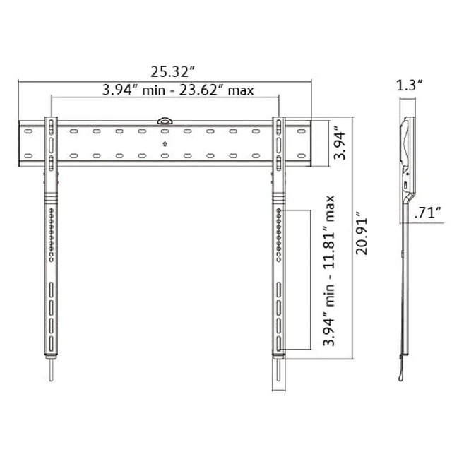 Alt view image 7 of 7 - Ultra Slim TV Wall Mount for 43-80" OLED TVs, Pack of 1 Micro Gap 0.7" Low Profile Flush TV Mount, Cable Management, MAX VESA 600x300, Holds Upto 88 lbs, Mounting Hardware