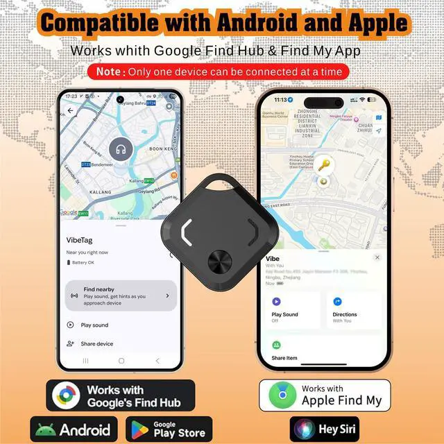 Alt view image 2 of 7 - Dual-System Bluetooth Tracker Tags for Android & iOS, 4 Pack | Works with Apple Find My or Google Find Hub, Dual-System Bluetooth Item Finder for Keys, Luggage, Backpacks and Wallets