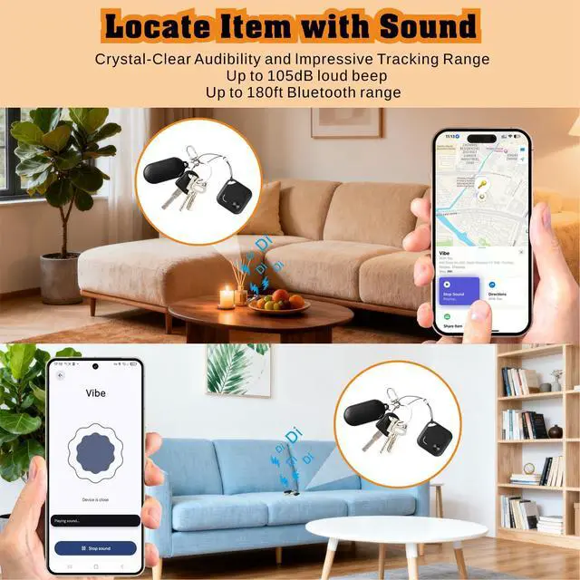 Alt view image 3 of 7 - Dual-System Bluetooth Tracker Tags for Android & iOS, 4 Pack | Works with Apple Find My or Google Find Hub, Dual-System Bluetooth Item Finder for Keys, Luggage, Backpacks and Wallets