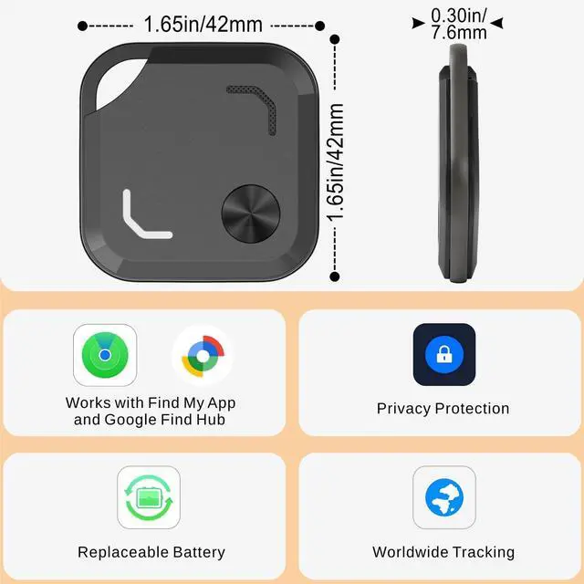 Alt view image 6 of 7 - Dual-System Bluetooth Tracker Tags for Android & iOS, 4 Pack | Works with Apple Find My or Google Find Hub, Dual-System Bluetooth Item Finder for Keys, Luggage, Backpacks and Wallets