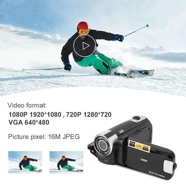 Alt view image 3 of 7 - Digital Camcorder, DH-90 16X Digital Zoom 2.7 Inch Colourful Display Screen, High Definition Camera Image Video Shooting Camcorder US Plug 110-240V