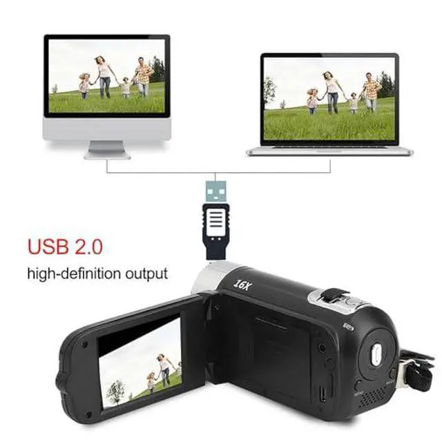 Alt view image 6 of 7 - Digital Camcorder, DH-90 16X Digital Zoom 2.7 Inch Colourful Display Screen, High Definition Camera Image Video Shooting Camcorder US Plug 110-240V