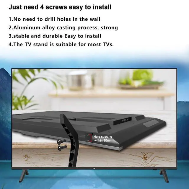 Alt view image 7 of 7 - Metal Base Stand for TCL Smart Tvs,TV Replacement feet - Fit for Select Models for Samsung, Hisense, Roku,LG and Vizio. Not Universal Legs (28-85in)