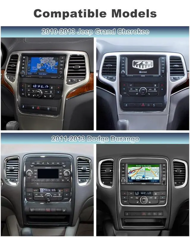 Alt view image 3 of 7 - Car Radio Stereo for Jeep Grand Cherokee 2010-2013 Dodge Durango 2011-2013 | 7 Inch Touch Screen, Headunit, Wireless CarPlay & Android Auto, Bluetooth, GPS, WiFi, FM, SWC, Backup Camera