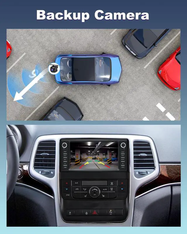Alt view image 5 of 7 - Car Radio Stereo for Jeep Grand Cherokee 2010-2013 Dodge Durango 2011-2013 | 7 Inch Touch Screen, Headunit, Wireless CarPlay & Android Auto, Bluetooth, GPS, WiFi, FM, SWC, Backup Camera