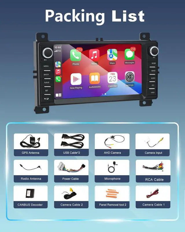 Alt view image 6 of 7 - Car Radio Stereo for Jeep Grand Cherokee 2010-2013 Dodge Durango 2011-2013 | 7 Inch Touch Screen, Headunit, Wireless CarPlay & Android Auto, Bluetooth, GPS, WiFi, FM, SWC, Backup Camera