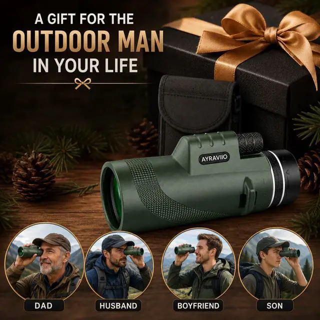 Alt view image 3 of 6 - Birthday Gifts for Men Dad Husband Teen, 10x42 Monocular for Outdoor/Hiking | Gifts for Fathers Day & Christmas, HD Compact Telescope, BAK4 & FMC Prism, Gifts for Camping Adventure Birdwatching Travel