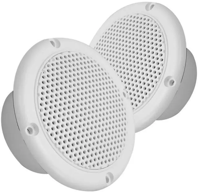 Main image of 3 Water Resistant Speakers Dual Cone 50 Watts for Marine, RVs, & Hot Tubs Grills Included - Pair