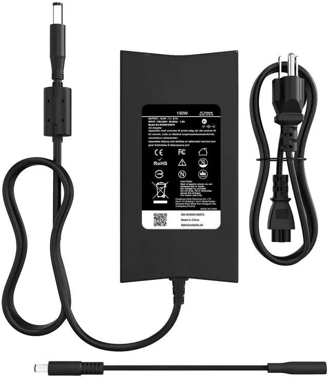 Main image of 130W Laptop Charger for Dell XPS 15, Precision M20 M60 M70 M90 M2400 M4400 M6300 LA130PM121 DA130PE1-00 Inspiron 11 15 7000 7559 N7110 N5110 Vostro 500 1000 1200 1400 AC Adapter Power Cord