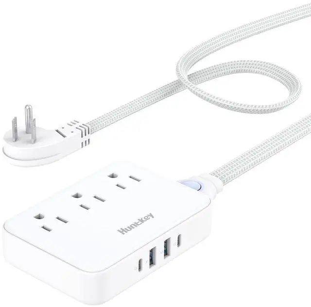 Main image of Innovative Power Strip, Cord Removable Design (4FT), 3 Outlets Non Surge for Cruise, Travel Power Strip with 4 USB Ports (2 USB-C, 2 USB-A), ETL Listed