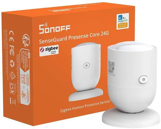 Main image of SNZB-06P24 Zigbee Presence Sensor, 24GHz mmWave & Light Sensor, Zone Positioning, Self-Learning Calibration, Ceiling Mount, Works with Home Assistant, Alexa, SmartThings, Hub Required