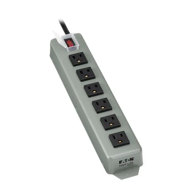 Alt view image 2 of 7 - Eaton series 6-Outlet Heavy Duty Power Strip, Metal, Mountable (Wall Mount & Under Desk) 15ft Extension Cord, On/Off Switch Cover, Industrial Garage Shop Work Bench Applications (UL24CB-15)