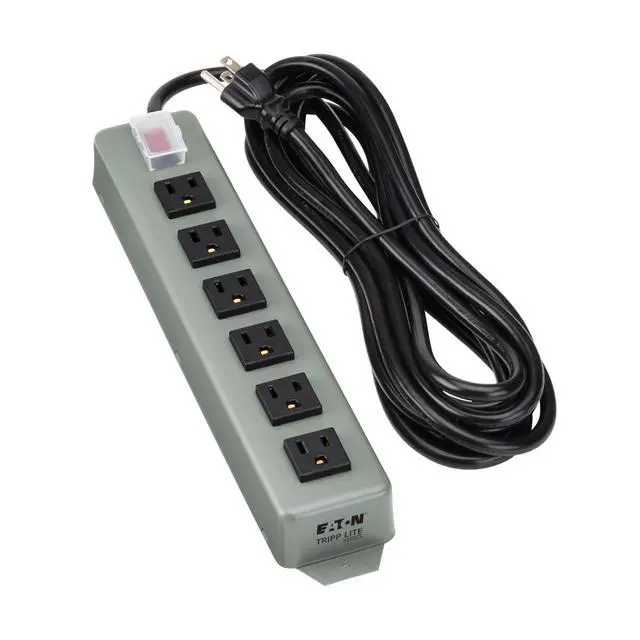 Alt view image 6 of 7 - Eaton series 6-Outlet Heavy Duty Power Strip, Metal, Mountable (Wall Mount & Under Desk) 15ft Extension Cord, On/Off Switch Cover, Industrial Garage Shop Work Bench Applications (UL24CB-15)