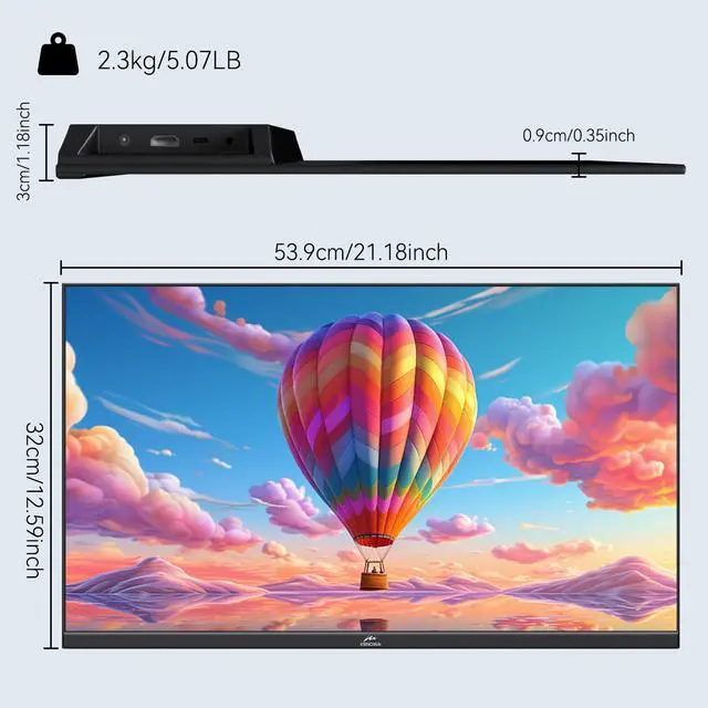 Alt view image 6 of 7 - 23.8" Large Portable Monitor 200Hz FHD 1080P IPS Freesync USB-C HDMI External Gaming Monitor with Dual Speakers Adjustable Stand, Second Display for Laptop Phone PC Computer Mac Xbox PS4