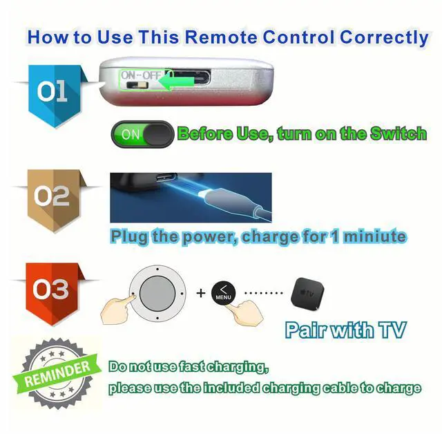 Alt view image 7 of 7 - Replacement Remote Control for All Apple TV Remote