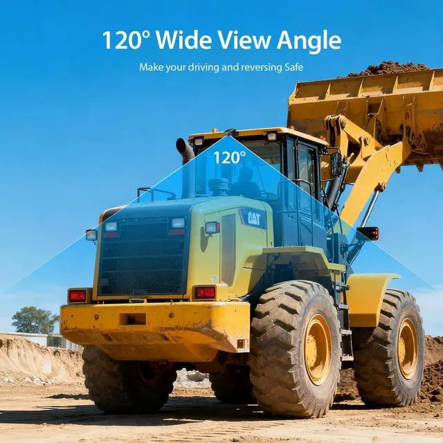 Alt view image 7 of 7 - 2 Wired Rear View Backup Camera System, 10" 1080P Monitor IP69K Waterproof Vibration-Proof 10G Reverse Camera, Quad Split Screen for Tractor, Truck, Trailer, Combine, Heavy Equipment, BH102
