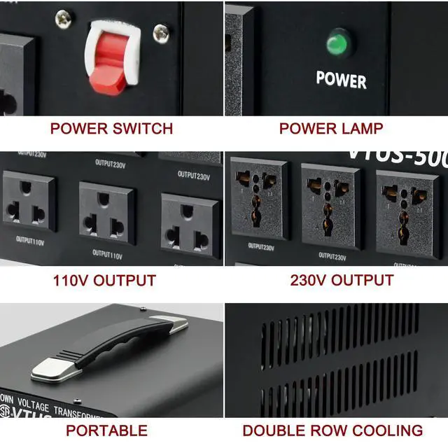 Alt view image 5 of 7 - 5000W Voltage Converter Transformer - Heavy Duty Step Up/Down | Convert from 110-120 Volt to 220-240 Volt and from 220-240 Volt to 110-120 Volt - Circuit Breaker Protection