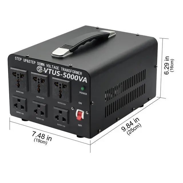 Alt view image 6 of 7 - 5000W Voltage Converter Transformer - Heavy Duty Step Up/Down | Convert from 110-120 Volt to 220-240 Volt and from 220-240 Volt to 110-120 Volt - Circuit Breaker Protection