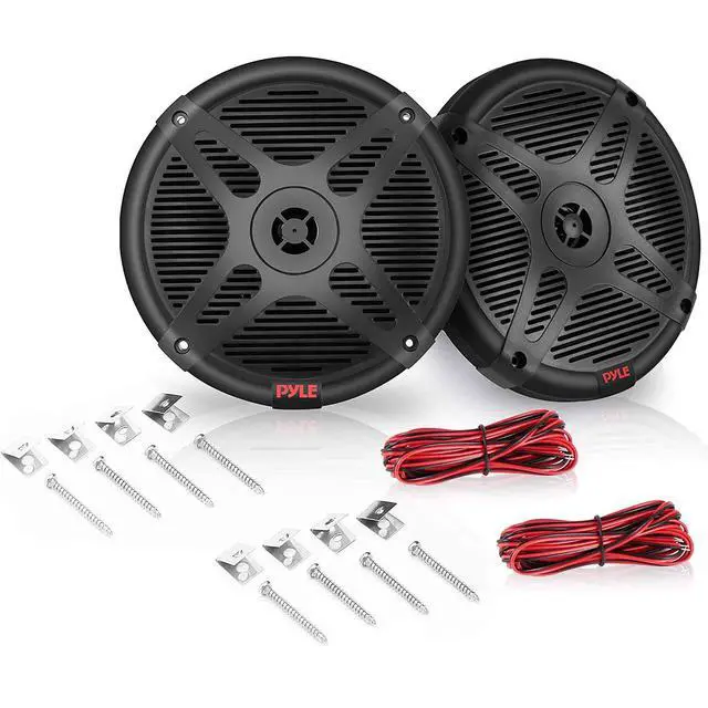 Alt view image 4 of 6 - 6.5 Inch Bluetooth Marine Speakers - 2-way IP-X4 Waterproof and Weather Resistant Outdoor Audio Dual Stereo Sound System with 600 Watt Power and Low Profile Design - 1 Pair - PLMRBT65B (Black)