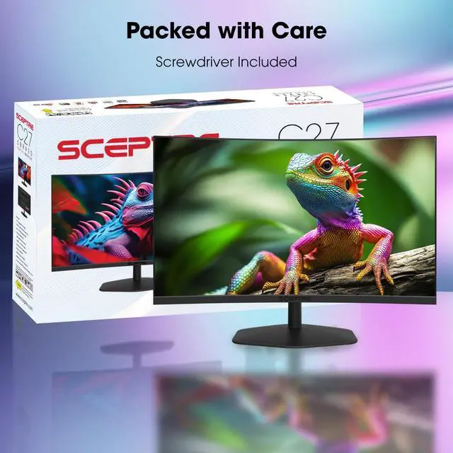 Alt view image 3 of 6 - New! Curved 27-inch Gaming Monitor 1500R 100Hz HDMI X2 DisplayPort 1ms 100% sRGB, Build-in Speakers Machine Black 2026 (C275W-FW100T)