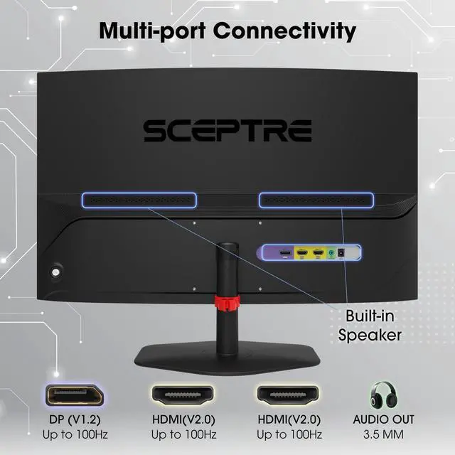 Alt view image 4 of 6 - New! Curved 27-inch Gaming Monitor 1500R 100Hz HDMI X2 DisplayPort 1ms 100% sRGB, Build-in Speakers Machine Black 2026 (C275W-FW100T)
