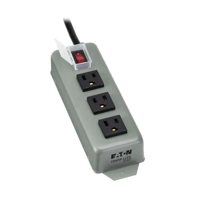 Alt view image 2 of 7 - Eaton Series 3-Outlet Heavy Duty Power Strip, Metal, Mountable (Wall Mount & Under Desk), 6ft Extension Cord, On/Off Switch Cover, Industrial Garage Shop Work Bench Applications (3SP)