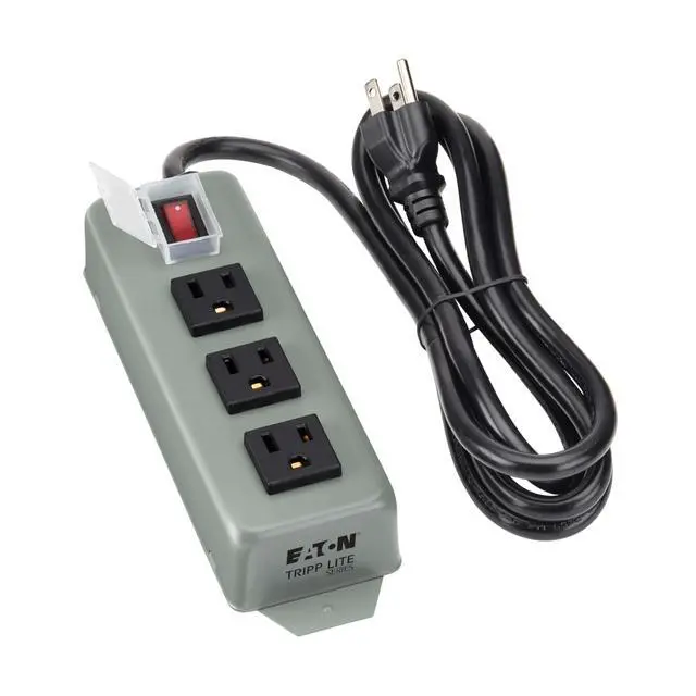 Alt view image 5 of 7 - Eaton Series 3-Outlet Heavy Duty Power Strip, Metal, Mountable (Wall Mount & Under Desk), 6ft Extension Cord, On/Off Switch Cover, Industrial Garage Shop Work Bench Applications (3SP)