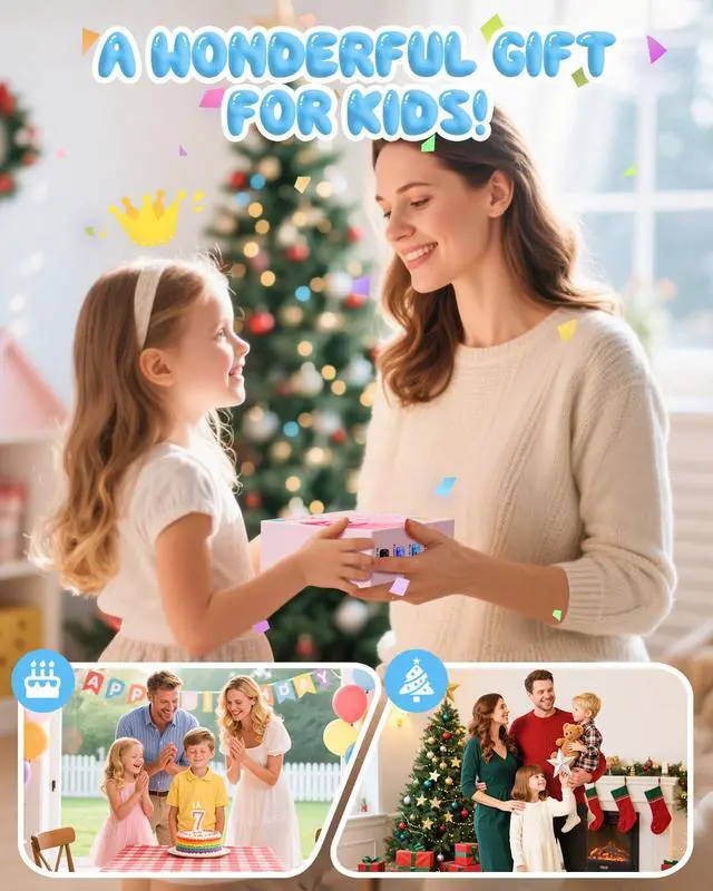 Alt view image 7 of 7 - Kids Camera Instant Print, 1080P HD Kids Instant Camera with 32G Card & 3 Rolls Print Paper, Portable Toddler Toy, Christmas Birthday Gifts for Boys Girls Age 3-12 (Blue)