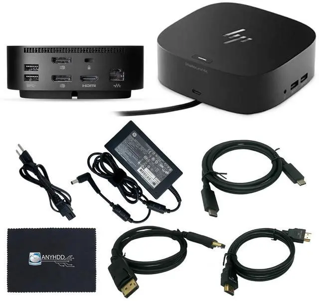 Main image of HP 5TW13UT#ABA Universal Dock G2 - for Notebook 120W Power, USB Type C with HDMI, Display Port Cable and C to C Cable with Cloth
