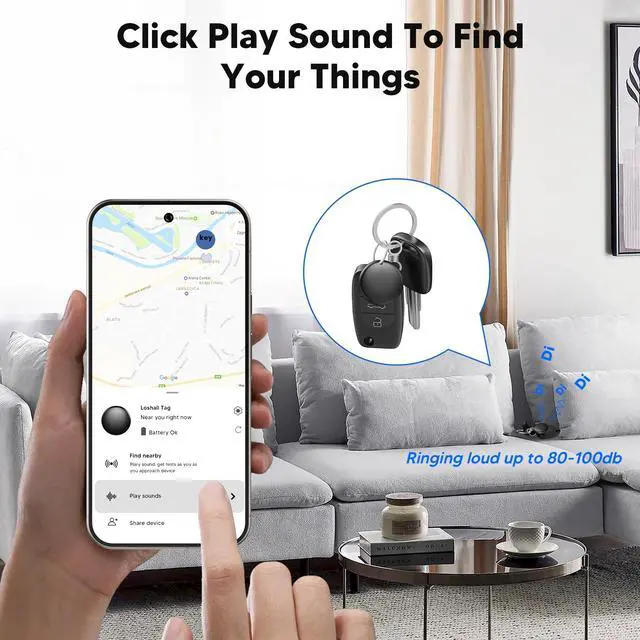 Alt view image 3 of 6 - Air Tags for Android,Air Tags-4 Pack Android Tracker Tags,1 Year Battery Life,Google Find Trackers for Google'S Find Hub App Luggage Tracker for Keys, Luggage,etc.(Black, 4 Pack)