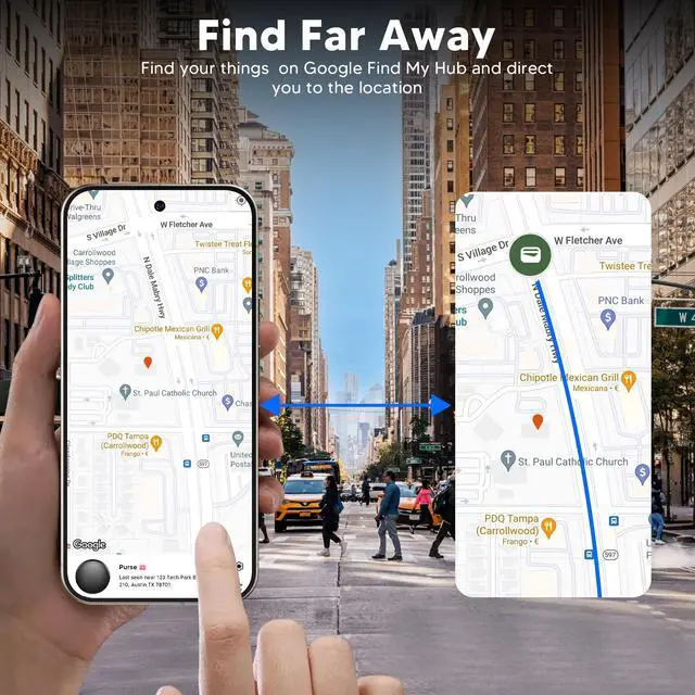 Alt view image 4 of 6 - Air Tags for Android,Air Tags-4 Pack Android Tracker Tags,1 Year Battery Life,Google Find Trackers for Google'S Find Hub App Luggage Tracker for Keys, Luggage,etc.(Black, 4 Pack)