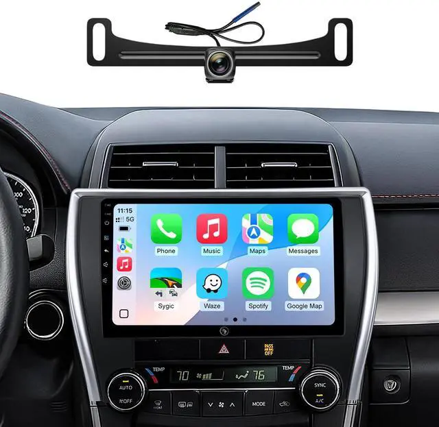 Main image of 10" Wireless CarPlay Radio for Toyota Camry 2015-2017 (LE/SE/XLE) | QLED screen for safe daily commutes. 64GB ROM offline maps, Retain 1080P back up camera & Steering wheel control