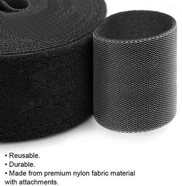 Alt view image 3 of 6 - 4'' Wide 5 Yards Long Heavy Duty Hook & Loop Cable Tie Cord Wrap Fastener Nylon Power Cord Management Wire Organizer Strap Reusable Cut to Size Self Gripping Tape Roll