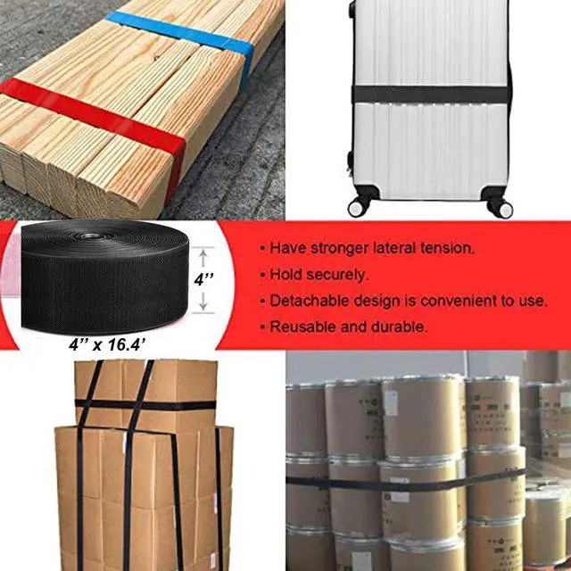 Alt view image 5 of 6 - 4'' Wide 5 Yards Long Heavy Duty Hook & Loop Cable Tie Cord Wrap Fastener Nylon Power Cord Management Wire Organizer Strap Reusable Cut to Size Self Gripping Tape Roll