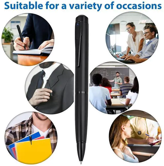 Alt view image 5 of 5 - 1080P HD Mini Body Camera Pen, Nanny Cam Video Recorder with Motion Detection for Meetings and Personal Security (32GB)