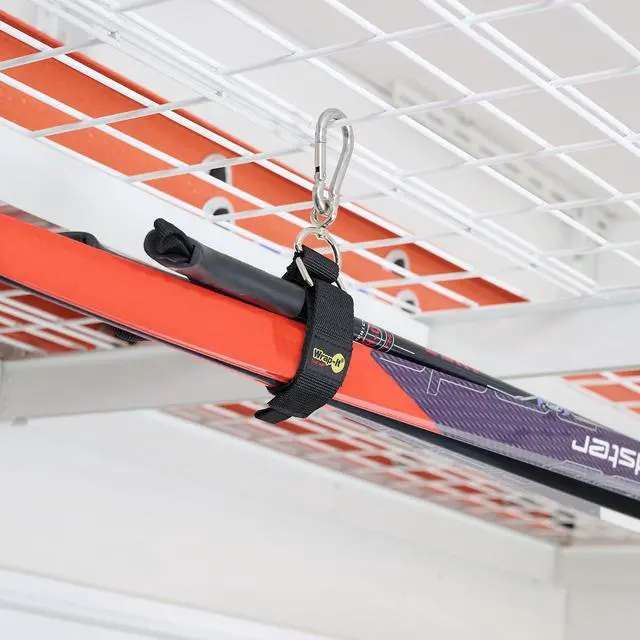Alt view image 7 of 7 - Hook 'n Hang Straps - 12" (2-Pack) Black | Carabiner Straps to Use as Extension Cord Holder Heavy Duty Straps with Hooks for Cord Storage or Garden Hose Strap