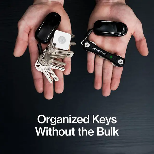 Alt view image 4 of 7 - KeySmart iPro - Key Finder Locator with Sound, Keychain Key Holder, Apple Find My App Compatible, Key Organizer, Compact Clutter-Free Key Chain Tracker, Rechargeable Battery (Up to 14 Keys, Black)