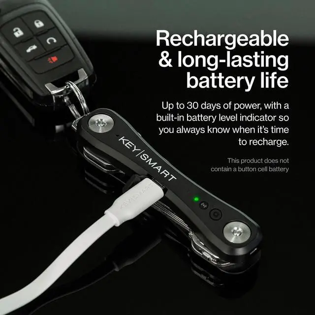 Alt view image 6 of 7 - KeySmart iPro - Key Finder Locator with Sound, Keychain Key Holder, Apple Find My App Compatible, Key Organizer, Compact Clutter-Free Key Chain Tracker, Rechargeable Battery (Up to 14 Keys, Black)