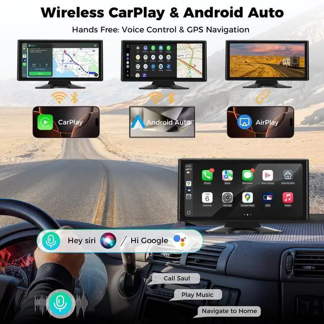 Alt view image 3 of 7 - Truck RV Camera System with CarPlay & Android Auto,10.36'' Touch Screen with Recording & Voice Control & Navigation, 4 HD1080P IR Wired Rearview Backup Camera for Semi Trucks, RVs, Trailers