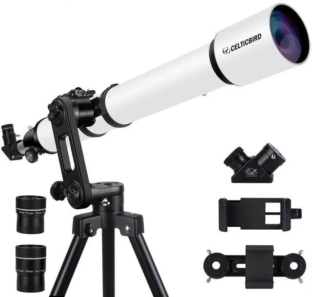Main image of Telescope for Adults High Powered, 90mm Aperture 1000mm Refractor Telescopes for Adults Astronomy Telescopio with High Precision Adjustment, Ultra-Stable Vertisteel AZ Mount Base Tripod, Phone Adapte