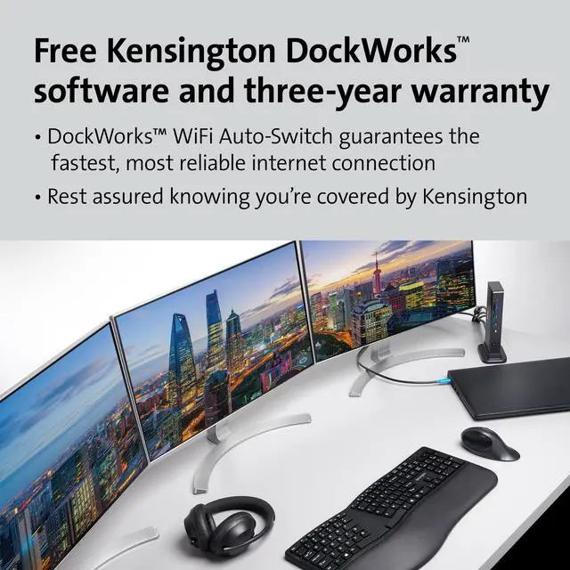Alt view image 5 of 6 - Triple Display USB-C Docking Station for Dell, HP, Lenovo, Acer, ASUS, Razer, Surface - Triple 4K Video, 100W PD (K37060NA)