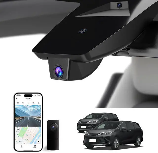 Main image of Front 4K & Rear 1080P Dash Cam for Toyota Sienna 2021-2026 | UHD 2160P Video,Built-in WiFi & APP,Loop Recording,G-Sensor, f/1.6 Aperture,No Wiring,Hidden OEM Style,128GB Card