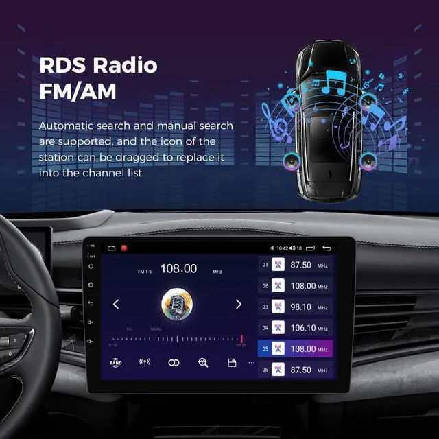 Alt view image 5 of 7 - 9'' Car Radio for Subaru Outback Legacy 2015-2022,8 Core 2+32G | Wireless CarPlay Android Auto Head Unit Android Stereo GPS Navigation Touch Screen Upgrade with 4G LTE