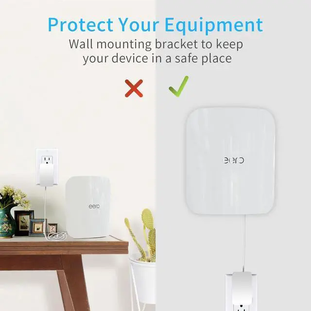 Alt view image 3 of 7 - Wall Mount Holder Compatible with eero Max 7 (3 Pack) | Sturdy ABS Construction, Hidden Router Cable, Space Saving, Screw-Mounted, Clean Wall Setup, Stand Bracket for eero Max 7