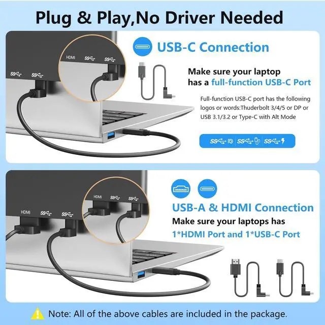 Alt view image 3 of 7 - Laptop Screen Extender, 14" FHD 1080P IPS Laptop Monitor Extender Dual Screen, Portable Monitor for Laptops 13.3-16.1" with USB-C/HDMI Port, Plug & Play for Windows/Mac/Android/Switch/PS5