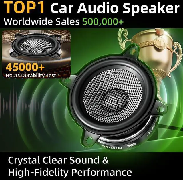 Alt view image 6 of 7 - 3.5 Inch Speakers Car Audio 600W Peak Power - Carbon Fiber Cone Woofers | 3 1/2 Speaker Deep Bass & Crystal Clear Audio, High Sensitivity, Easy Install for Cars,Trucks, SUVs, DIY (2-Pack)