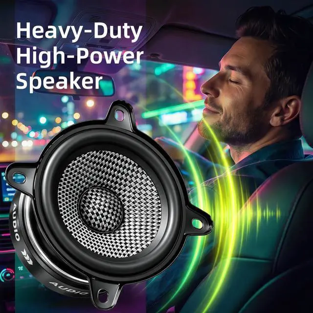 Alt view image 7 of 7 - 3.5 Inch Speakers Car Audio 600W Peak Power - Carbon Fiber Cone Woofers | 3 1/2 Speaker Deep Bass & Crystal Clear Audio, High Sensitivity, Easy Install for Cars,Trucks, SUVs, DIY (2-Pack)